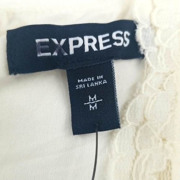 Express Cream Jumpsuit Lace Top Spaghetti Straps & Pockets Jumpsuit - Picture 3 of 15